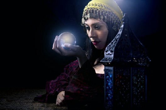 Using a crystal ball.